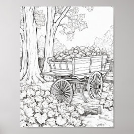 Poster Coloration pour adultes automne/automne
