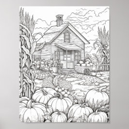 Poster Coloration pour adultes automne/automne