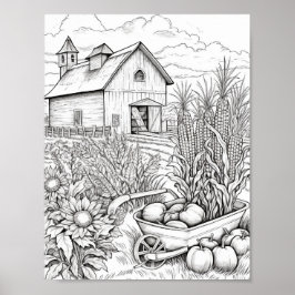 Poster Coloration pour adultes automne/automne