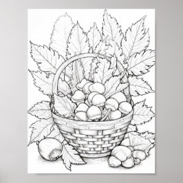 Poster Coloration pour adultes automne/automne
