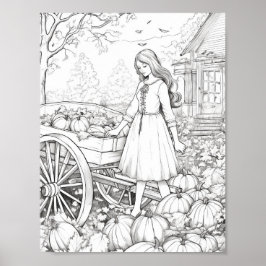 Poster Coloration pour adultes automne/automne