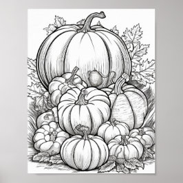 Poster Coloration pour adultes automne/automne