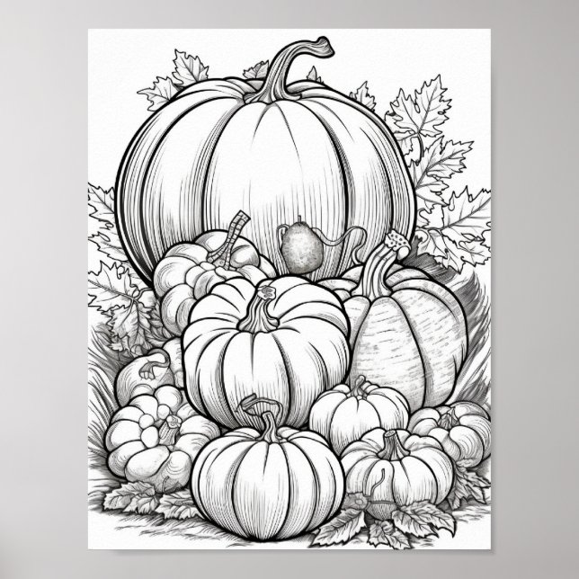 Poster Coloration pour adultes automne/automne (Devant)