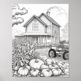 Poster Coloration pour adultes automne/automne