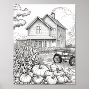 Poster Coloration pour adultes automne/automne