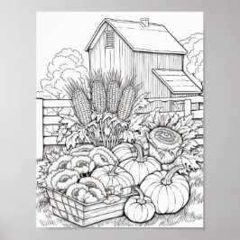 Poster Coloration pour adultes automne/automne