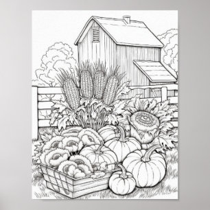 Poster Coloration pour adultes automne/automne