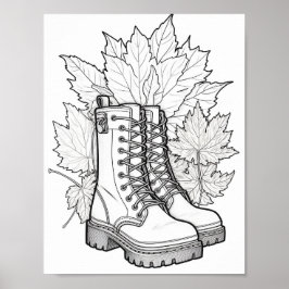Poster Coloration pour adultes automne/automne