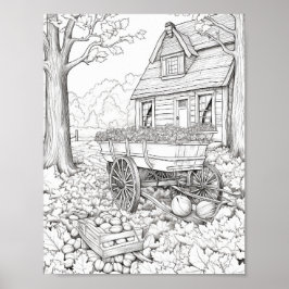 Poster Coloration pour adultes automne/automne
