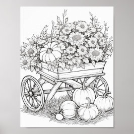 Poster Coloration pour adultes automne/automne