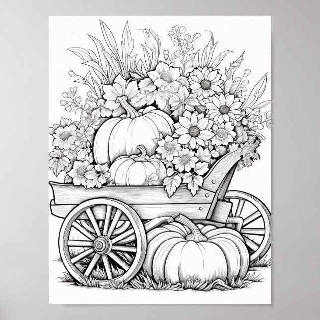 Poster Coloration pour adultes automne/automne (Devant)