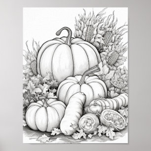 Poster Coloration pour adultes automne/automne