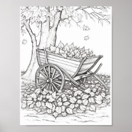 Poster Coloration pour adultes automne/automne