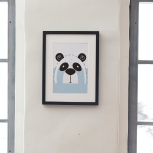 Poster Colorbloc de face Panda Cute