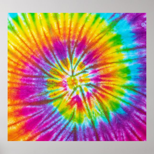 Poster Coloré Cravate-Dye -Dye Abstrait. (Devant)