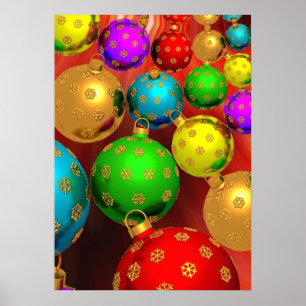 Poster Coloré de l'ornement de Noël Jamboree