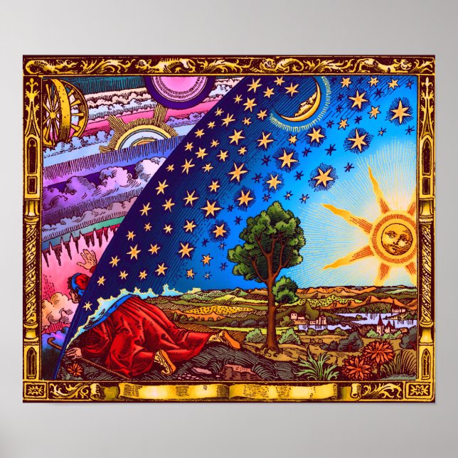 Poster coloré en Flammarion Dome (avec bordure) (Devant)
