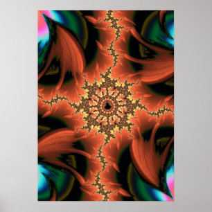 Poster Coloré et fière Mandlebrot Fractal Art Abstrait