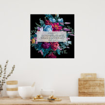 Coloré moderne floral cadeau chrétien mur art