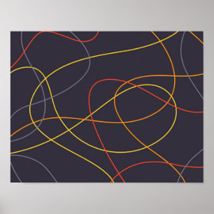 Poster Coloré, moderne, simple, tendance, courbes lignes