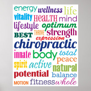 Poster Coloré Motivationnel Mot Collage Chiropratique