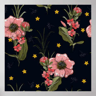 Poster Coloré sur arrière - plan foncé. Feuille dessinée 