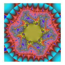 Coloré Turquoise, rose et vert fractal