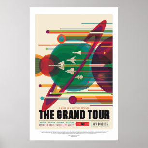 Poster Coloré Vintage Grand Tour Espace Voyage