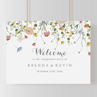 Poster Colorée Dainty Wild Engagement Party Bienvenue
