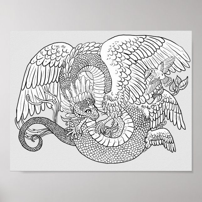 Poster Colorez votre propre Quetzacoatl (Devant)
