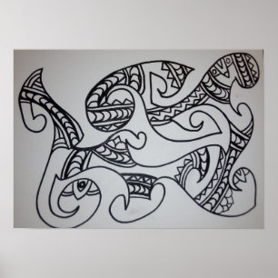 Poster Colorez vous-même le motif Maori