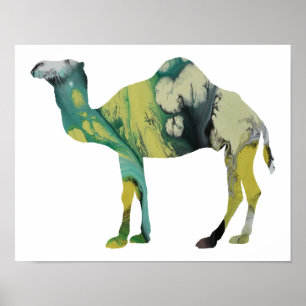 Poster Colorful abstract  Dromedary silhouette