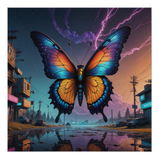 Poster colorful butterfly