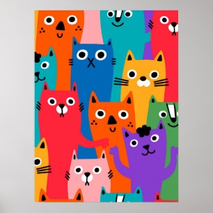 Poster Colorful cats