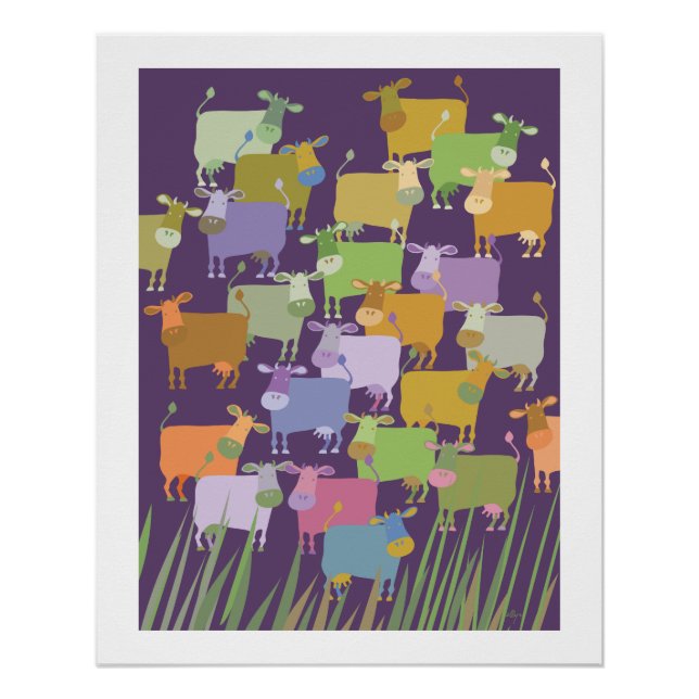 Poster colorful cows (Vorderseite)