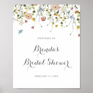 Poster Colorful Dainty Fleurs sauvages Fête des mariées B