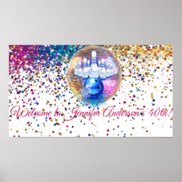 Poster Colorful Disco Bowling 1985 40e anniversaire fête