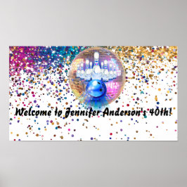 Poster Colorful Disco Bowling 1985 40e anniversaire fête