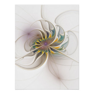 Poster Colorful fractal ornament. Flower art