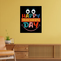 Colorful Happer Teachers Day Drôle Visage