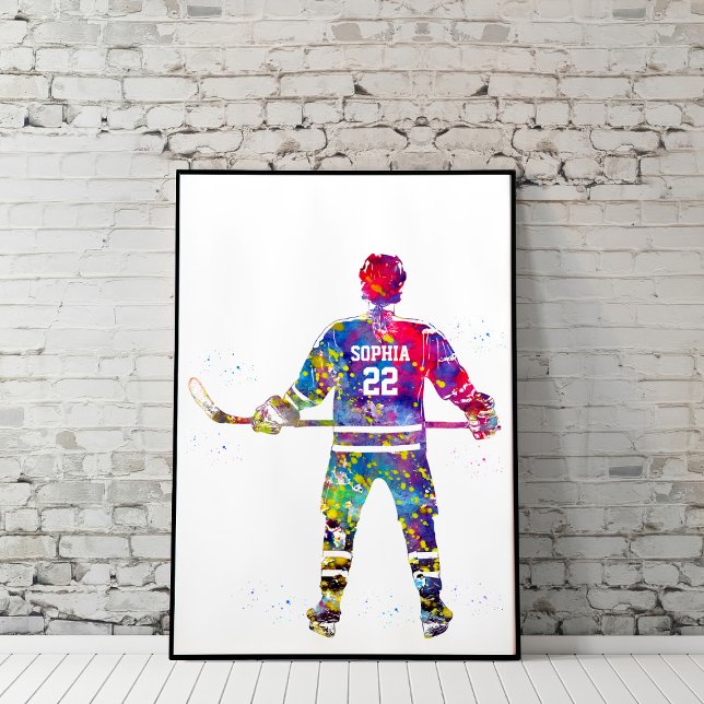 Poster Colorful Hockey Player (Créateur téléchargé)