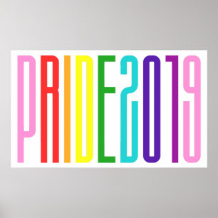 Poster Colorful LGBT Rainbow Flag Colors Gay Pride 2019