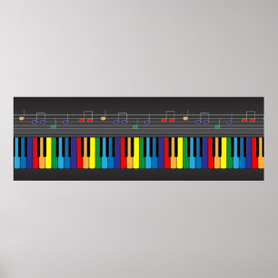 Poster Colorful piano keyboard