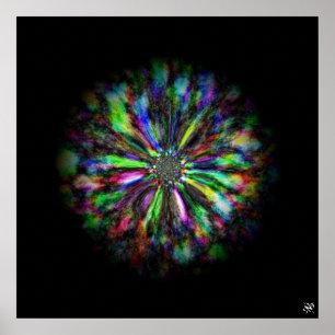 Poster Colorful psychedelic sketch of a flower