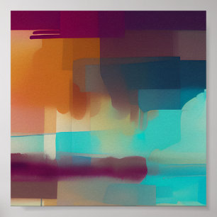 Poster Colorful retro tone blend