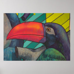 Poster Colorful Toucan Graffiti