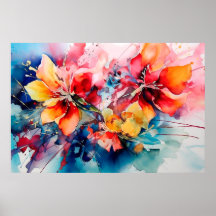 Colorful Watercolor Flowers Vibrant Art