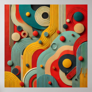 Poster Colorfull Moderne Abstrait biologique Formes mural