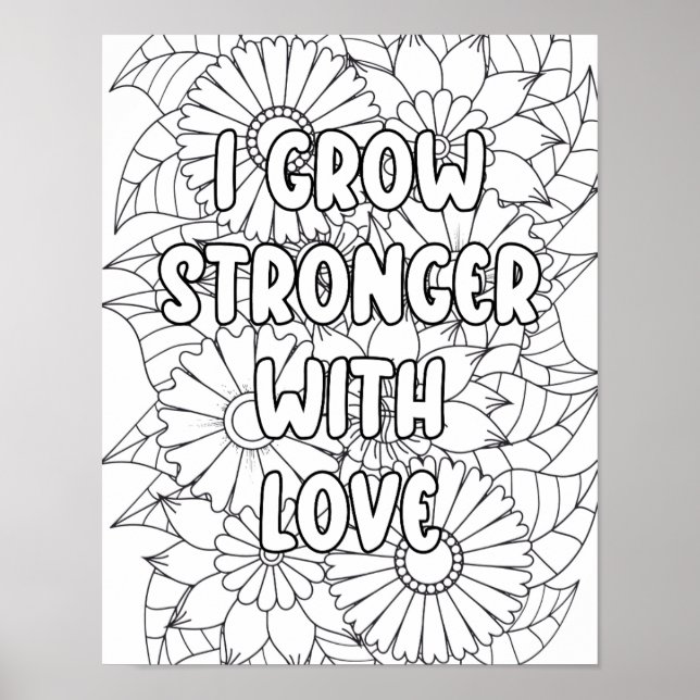 Poster Coloriage pour adultes - "Je me développe plus for (Devant)