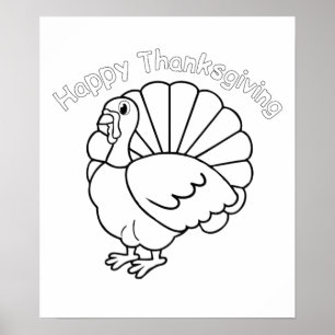 Poster � colorier pour Thanksgiving -